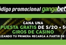 Código Promocional Gangabet: gana un bono de bienvenida ingresando GANGAMAX