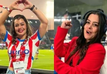 Ahora como periodista deportiva: Larissa Riquelme, 'La novia del Mundial', se luce en partido entre Perú y Paraguay