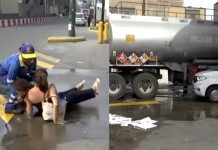 SJL: derrame de gasolina en grifo cerca a la estación Caja de Agua genera accidentes entre peatones