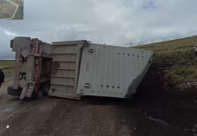 Cusco: camión que transportaba concentrado de cobre se vuelca y provoca un derrame en la vía Congunya Pumapuquio