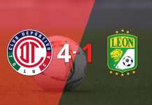 Liga MX: León fue superado fácilmente y cayó 4-1 contra Toluca FC