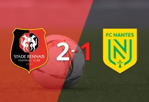 Liga de Francia: Nantes no pudo con Stade Rennes y perdió 2 a 1 tras gol agónico