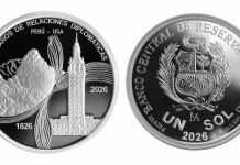 BCR lanza moneda de plata conmemorativa por los 200 años de relaciones diplomáticas entre Perú y Estados Unidos
