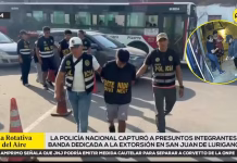SJL: PNP capturó a presuntos integrantes de banda dedicada a la extorsión de empresas de transportes