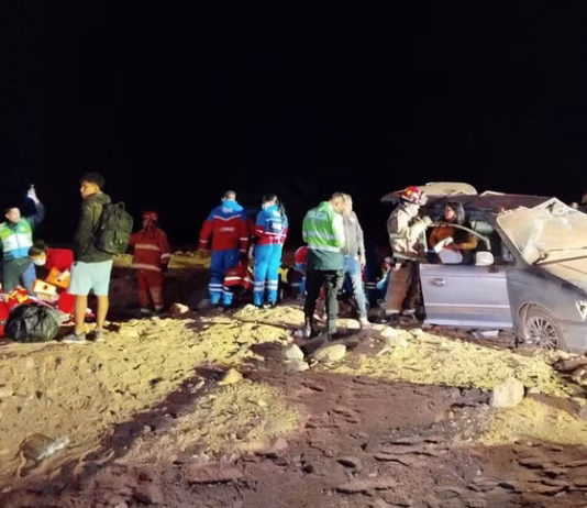 Despiste de auto en tramo de la Panamericana Sur entre Tacna y Moquegua deja ocho heridos